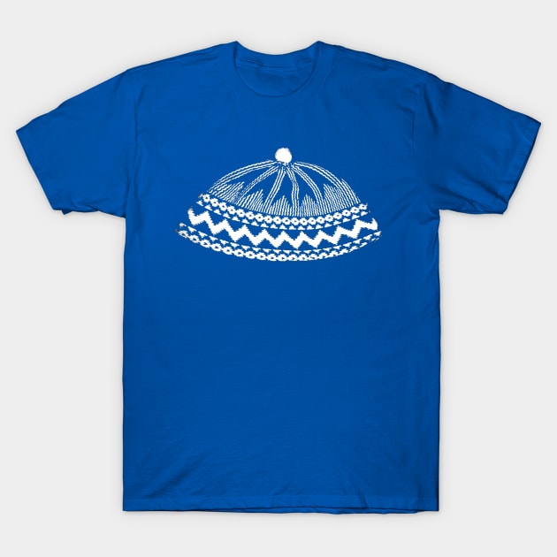 Kufi Haji Muslim Hat Blue Design T-Shirt by Tony Cisse Art Originals